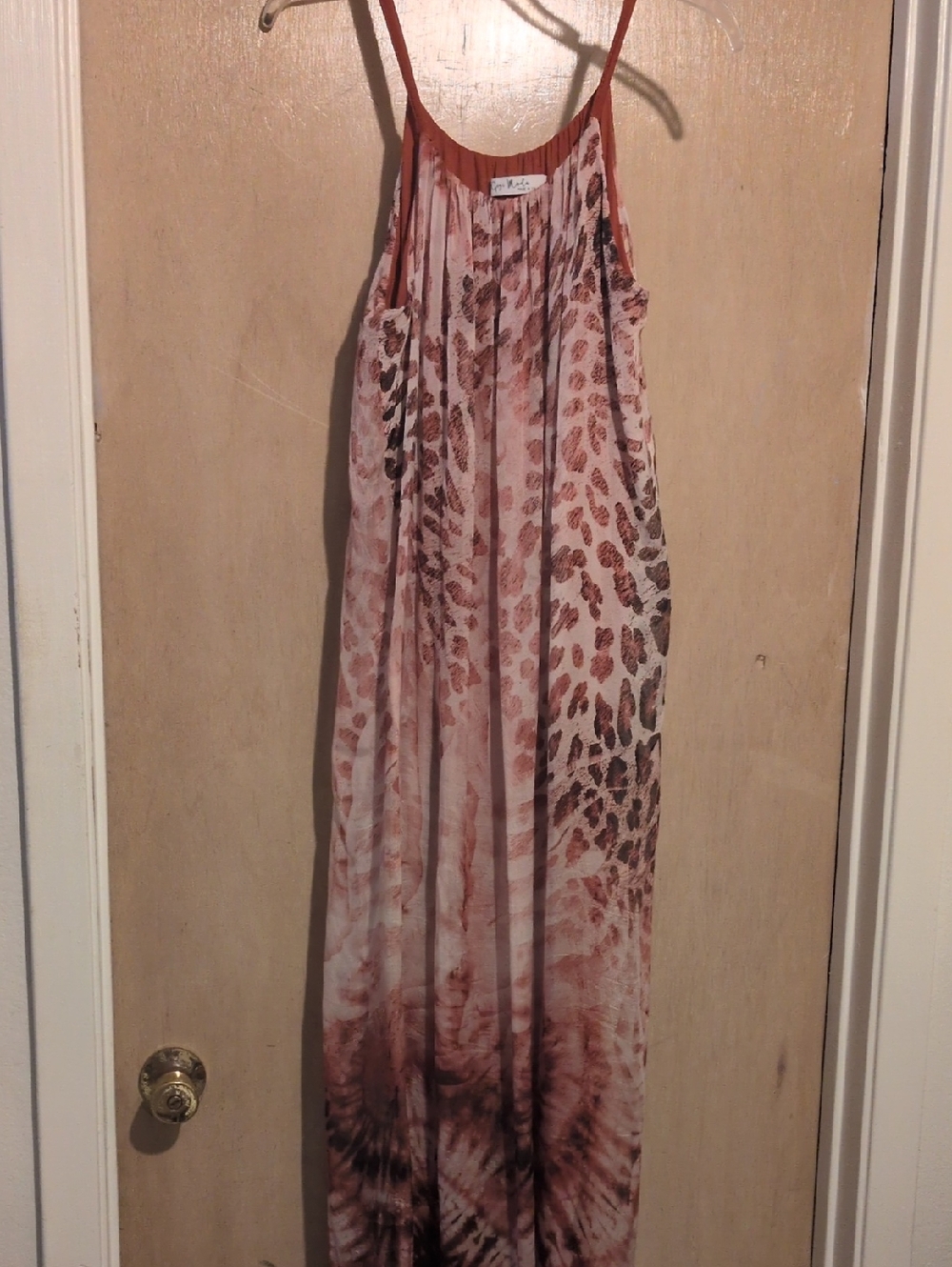 Sleeveless Maxi Dress in Dusty Rose Animal Print